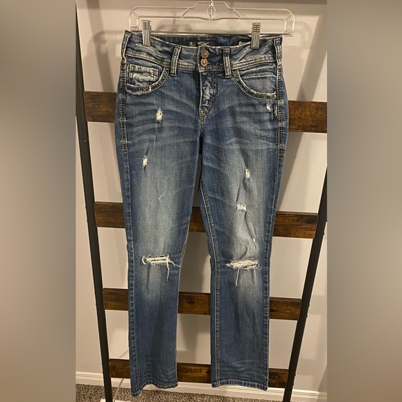 2/$40 Suki Mid- Rise Slim Boot - Silver Jeans - Picture 3 of 6